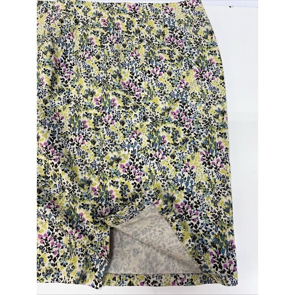 J Jill Live in Chino Pencil Skirt Womens 0P Floral Cotton Stretch Front Zip - Picture 11 of 13